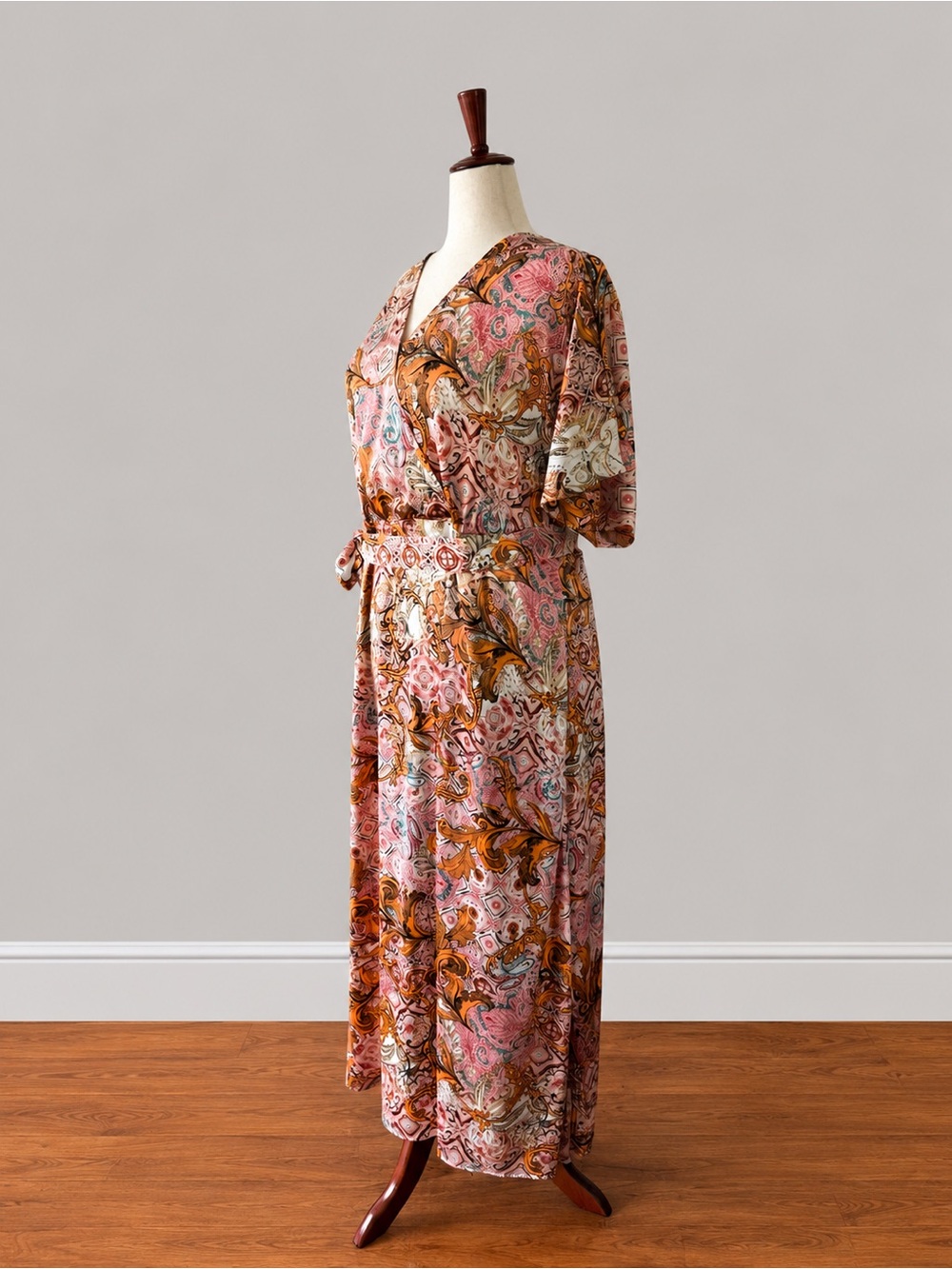Chico's Pink and Orange Paisley Maxi Dress - Size 3